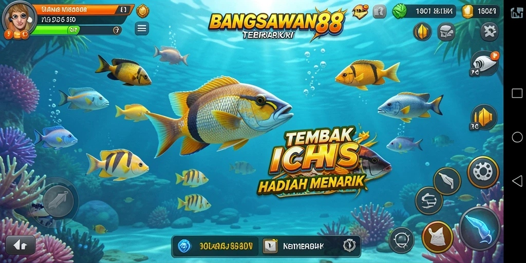Tampilan gameplay menakjubkan dari BANGSAWAN88 saat menangkap ikan.