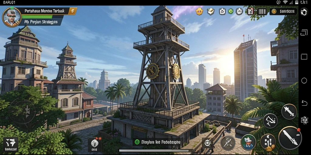 Gameplay seru BARU01 menampilkan menara pertahanan yang strategis.