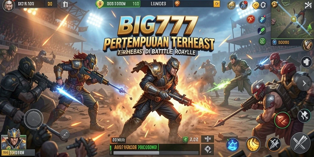 Tampilan aksi seru dalam pertempuran Battle Royale BIG777.