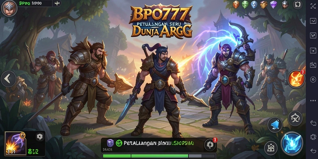 Screenshot gameplay BPO777 menunjukkan pertarungan seru dan eksplorasi.