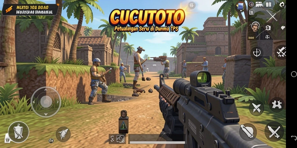 Tangkapan layar epic gameplay CUCUTOTO di dunia TPS.