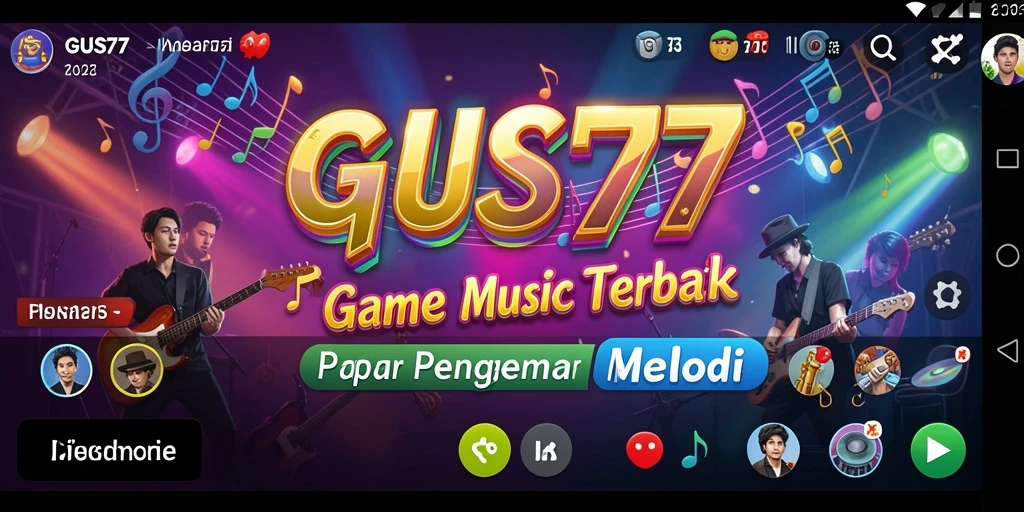 Tampilan gameplay GUS77 dengan berbagai genre musik yang menarik.