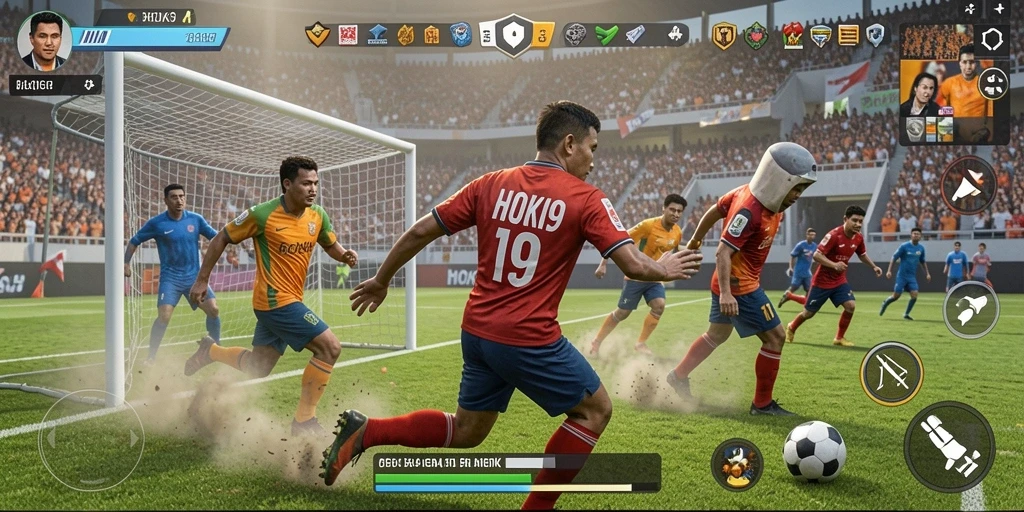 Tampilan gameplay seru dari HOKI9 yang menampilkan aksi olahraga.