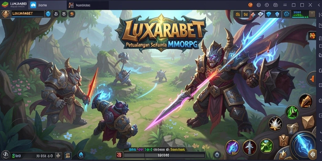 Screenshot gameplay LUXARABET menampilkan aksi seru di dunia MMORPG.