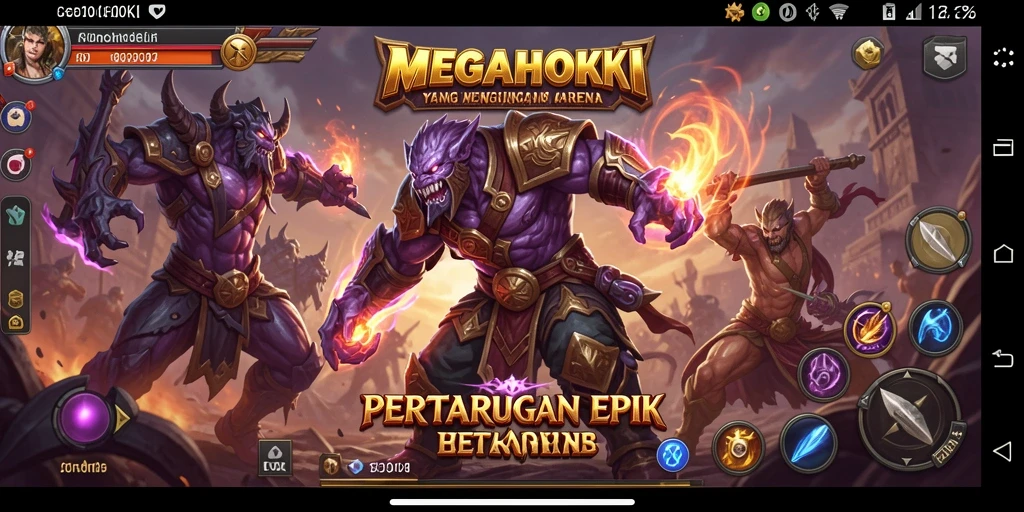 Tampilan seru gameplay Fighting di MEGAHOKI dengan karakter dan efek visual mengagumkan.