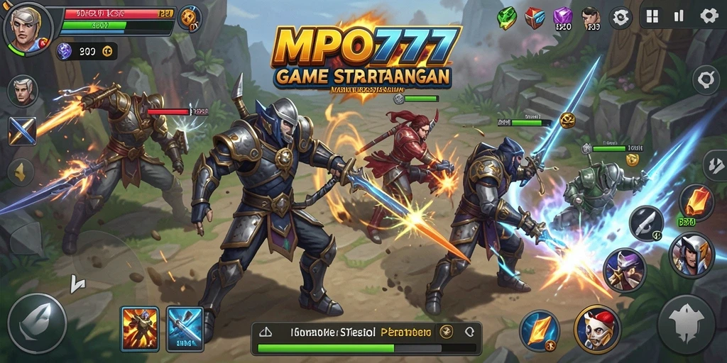 Screenshot utama MPO777 menampilkan aksi pertarungan yang intens.