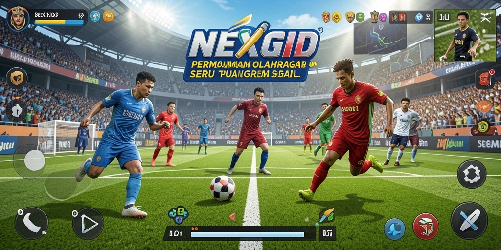 Tampilan gameplay NEXGID dengan aksi olahraga yang mendebarkan.