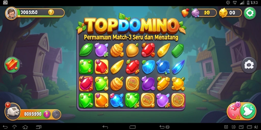 Tampilan gameplay seru dari TOPDOMINO yang penuh warna.
