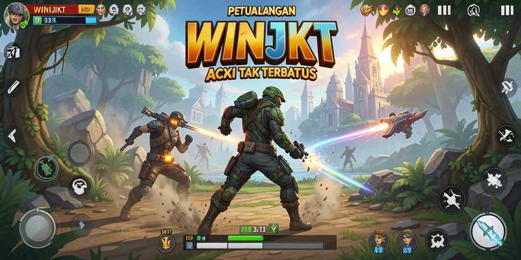 Screenshot gameplay WINJKT yang menampilkan aksi seru dan grafis memukau.